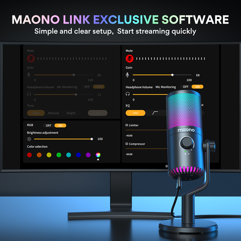MAONO DM30RGB 블랙 마오노 게이밍 방송용 USB 콘덴서 마이크