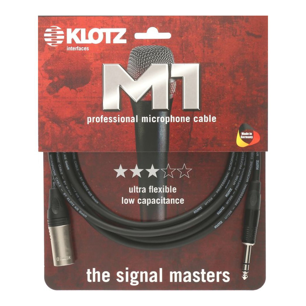 KLOTZ M1 PROFESSIONAL 레코딩 케이블 XLR(수) to TRS 3m