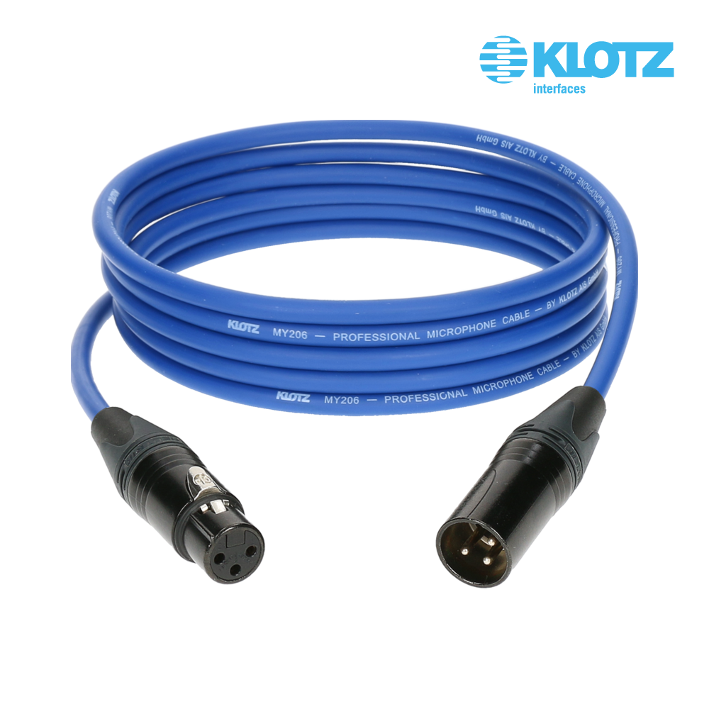 KLOTZ M1 PRIME 클로츠 마이크 케이블 (XLR:XLR, Neutrik 커넥터) 블루1m