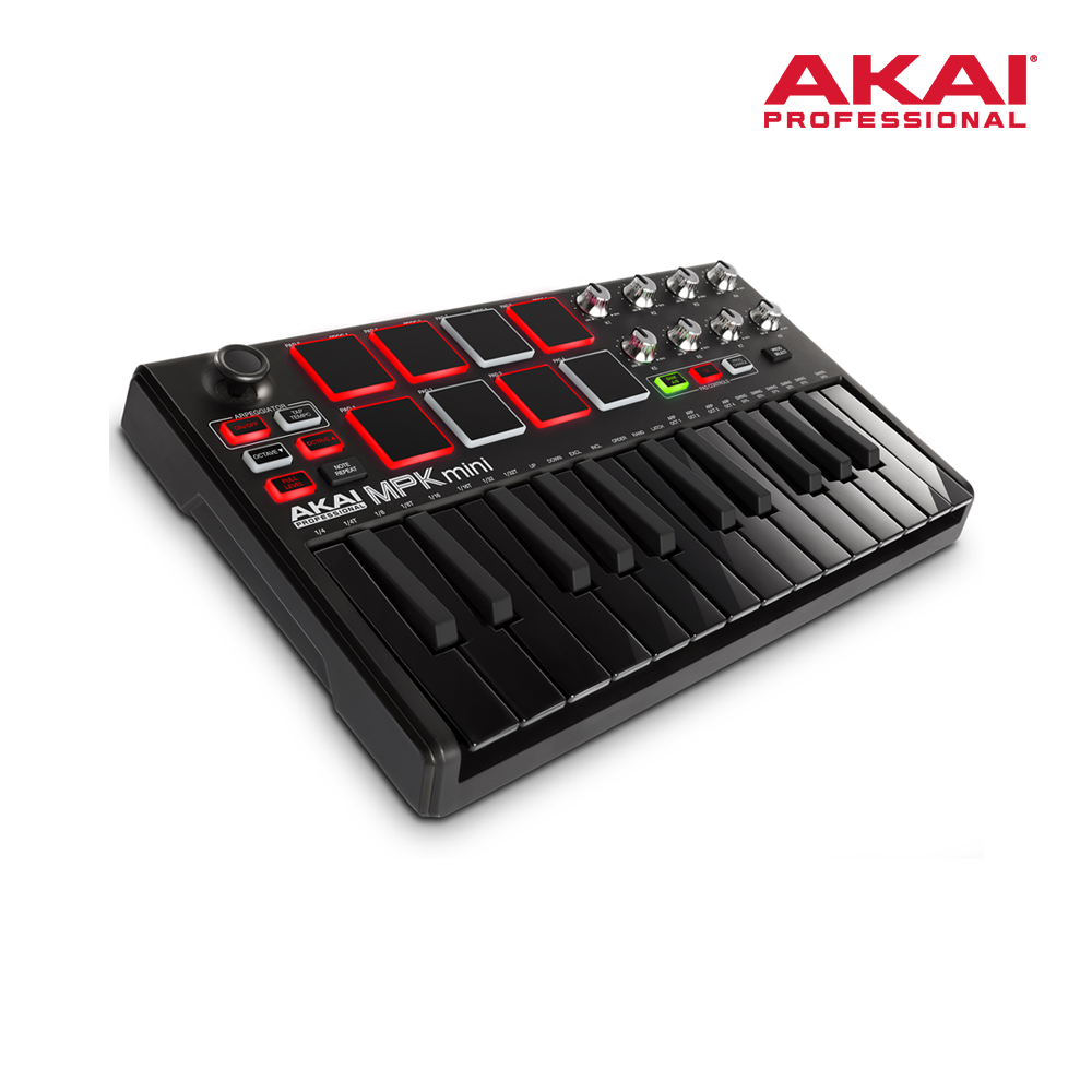 AKAI MPK Mini MK2 블랙 컴팩트 키보드 패드 컨트롤러