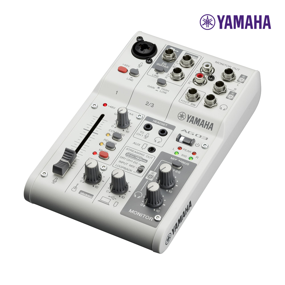 YAMAHA AG03 MK2 화이트 야마하 라이브 스트리밍 믹서 겸 오디오 인터페이스